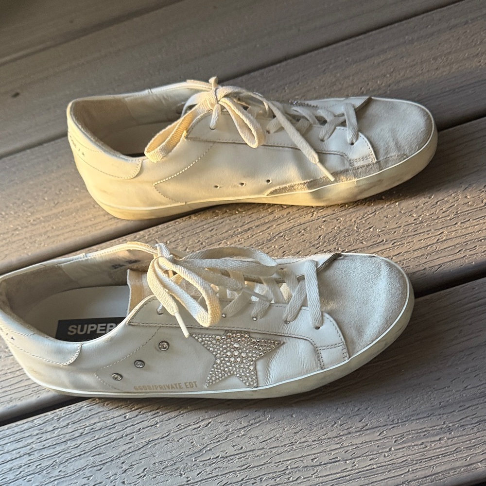 Golden Goose Women’s Super-Star with Swarovski crystals White Sneakers Size 42 - Picture 4 of 16